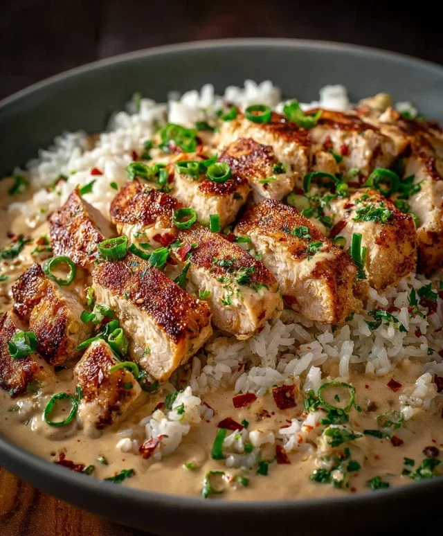 High Protein Creamy Cajun Chicken Rice