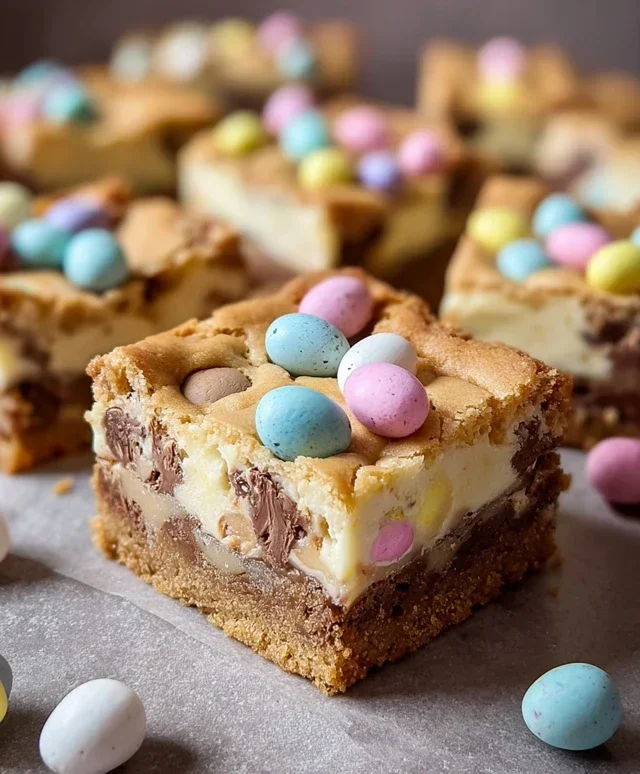 Mini Egg Cheesecake Cookie Bars