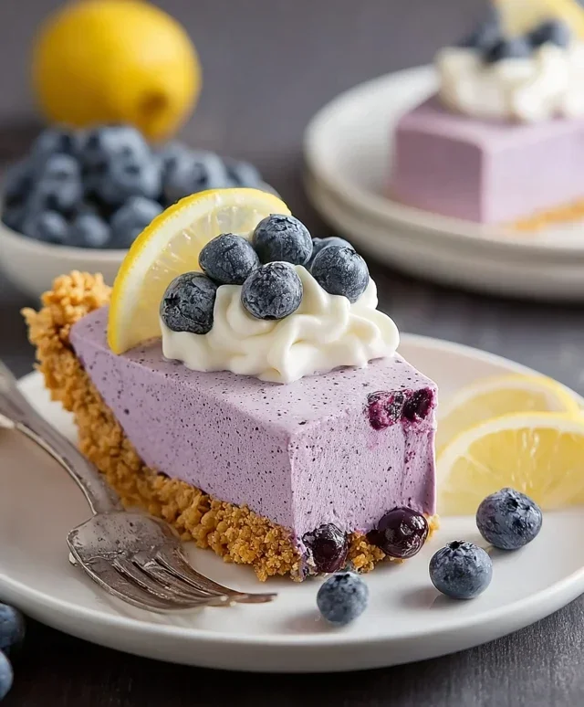 No Bake Lemon Blueberry Pie