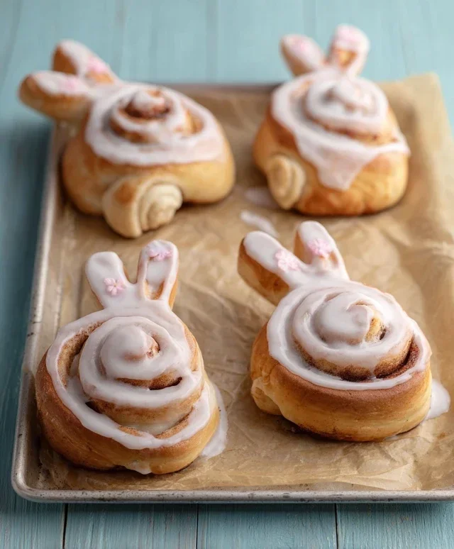 Easter Bunny Cinnamon Rolls