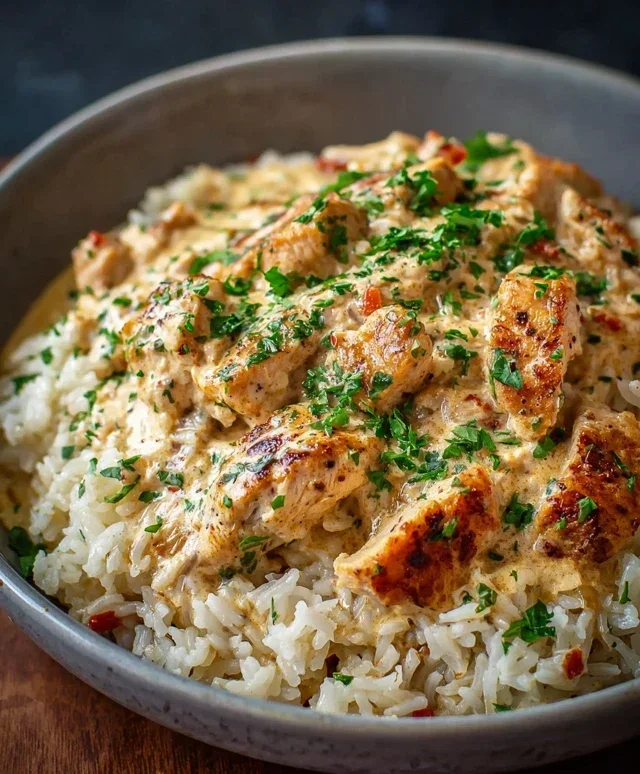 High Protein Creamy Cajun Chicken Rice