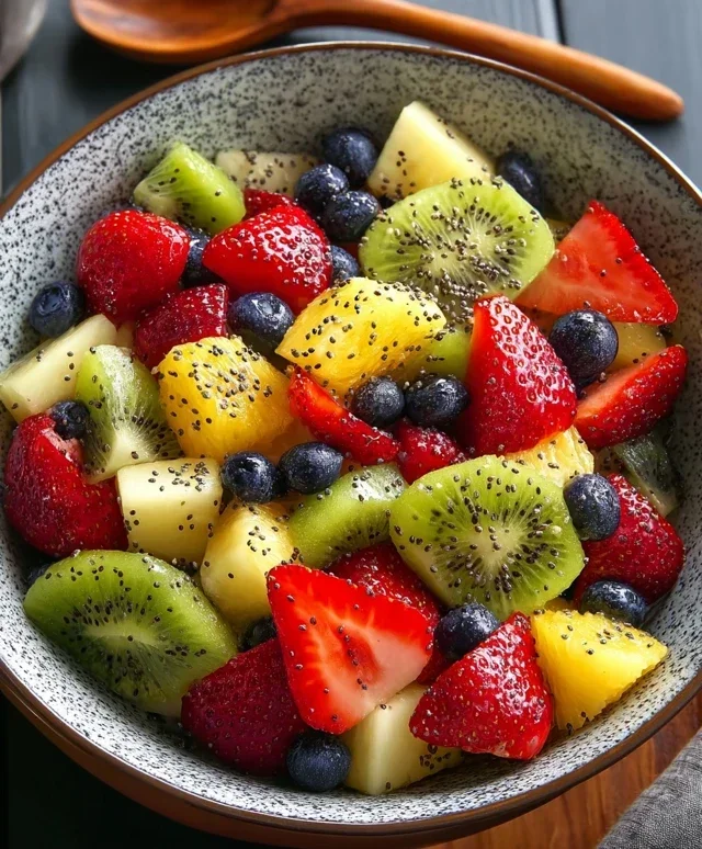 Fruit Salad with Honey-Lime Poppy Seed Dressing