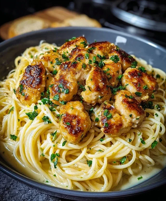 Lemon Chicken with Parmesan Linguine