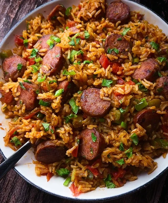 Cajun Sausage and Rice Skillet