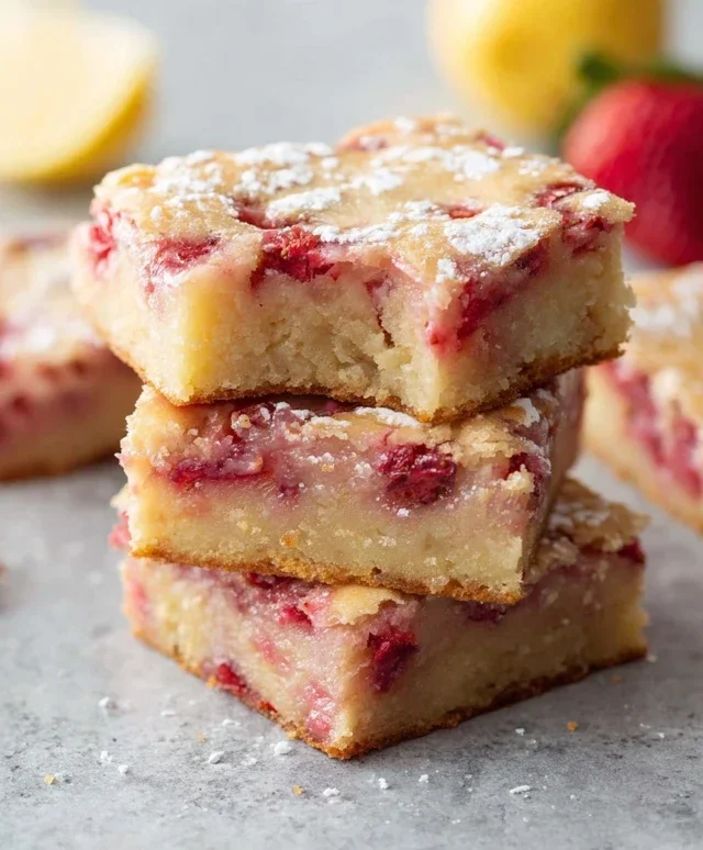Strawberry Lemon Blondies