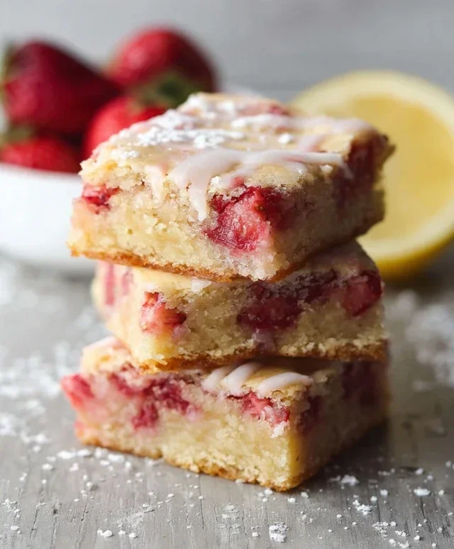 Strawberry Lemon Blondies