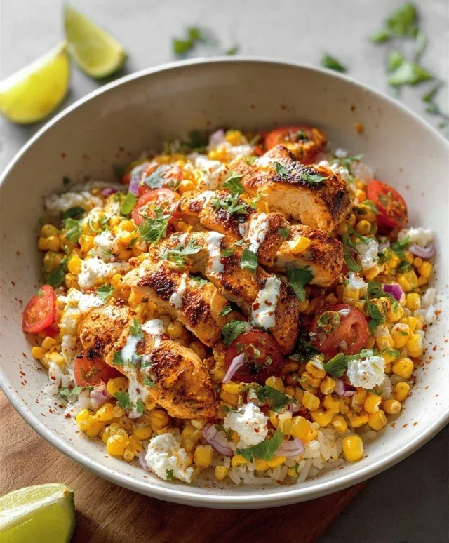 Street Corn Chicken Rice Bowl