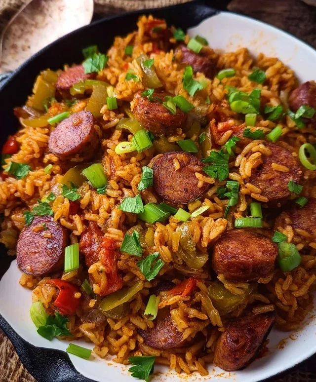 Cajun Sausage and Rice Skillet