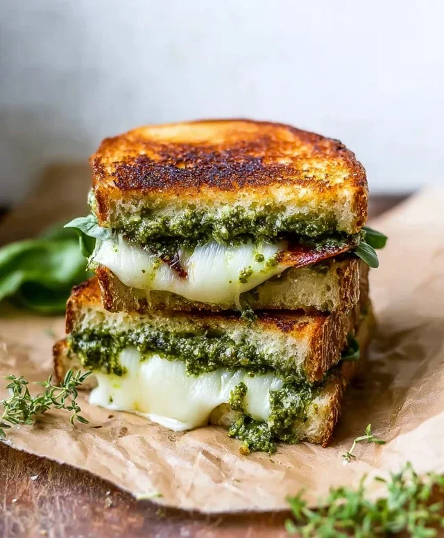 Sourdough Pesto Grilled Cheese