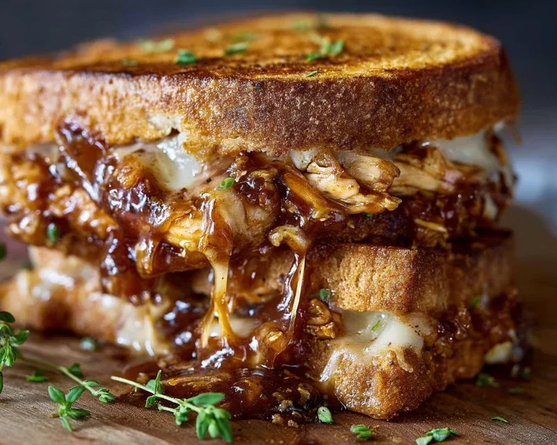 BBQ Chicken Grilled Cheese Sandwich