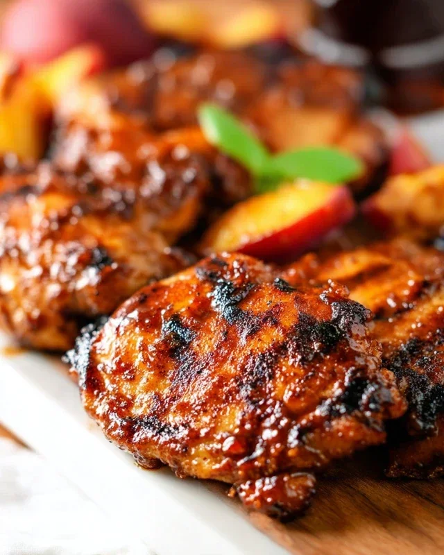 Grilled Bourbon Extract Extract Peach BBQ Chicken