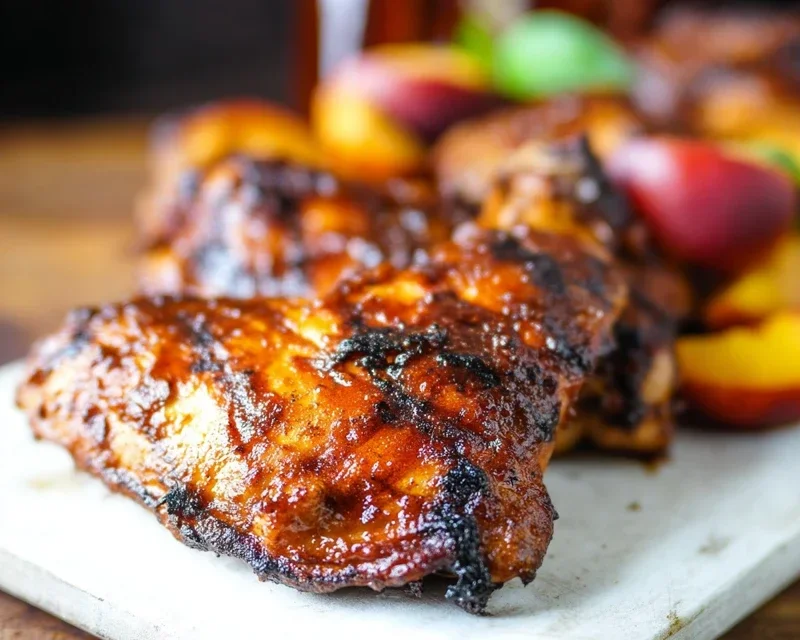 Grilled Bourbon Extract Extract Peach BBQ Chicken