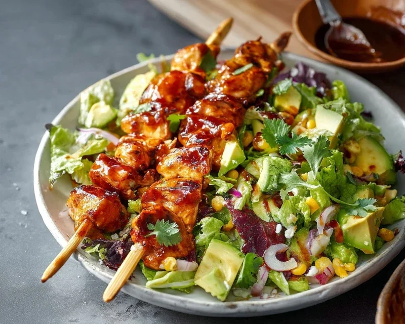BBQ Chicken Skewer Salad