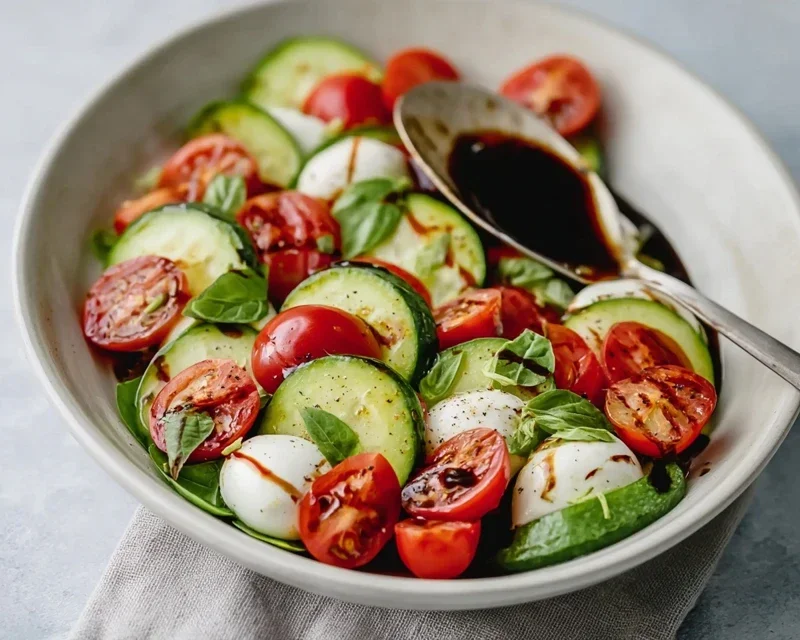 Fresh Cucumber Caprese Salad