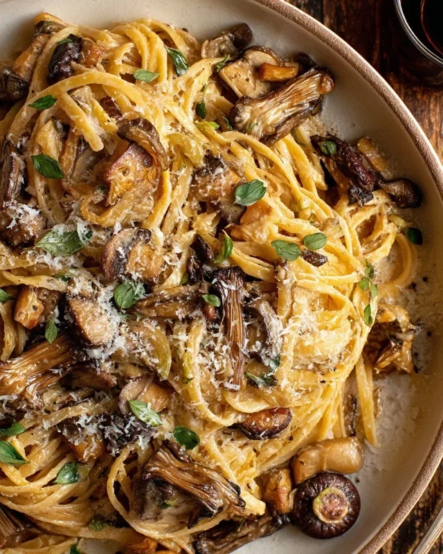 Caramelized Leek and Mushroom Gruyere Pasta