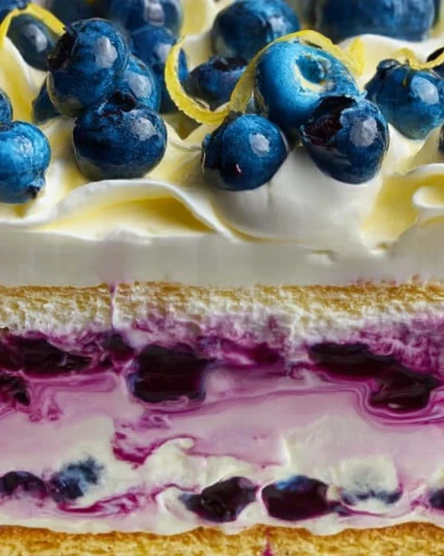 No-Bake Lemon dazzling Blueberry cream Cake