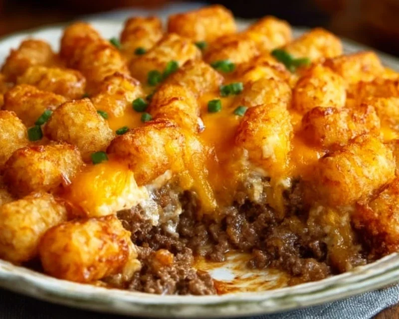 Tater Tot Casserole with Ground Beef
