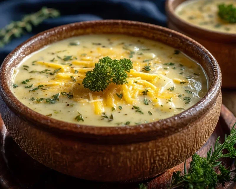 Hearty Cheddar Garlic Herb Potato Soup Recipe