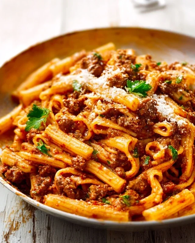 Beef Pasta in Tomato Sauce {Beef Ragu Pasta}