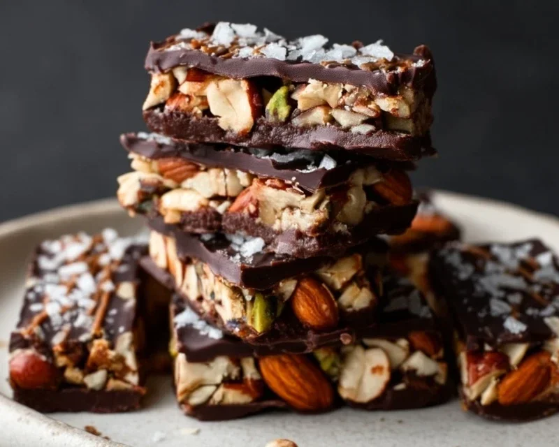 Dark Chocolate and Sea Salt Nut Bars