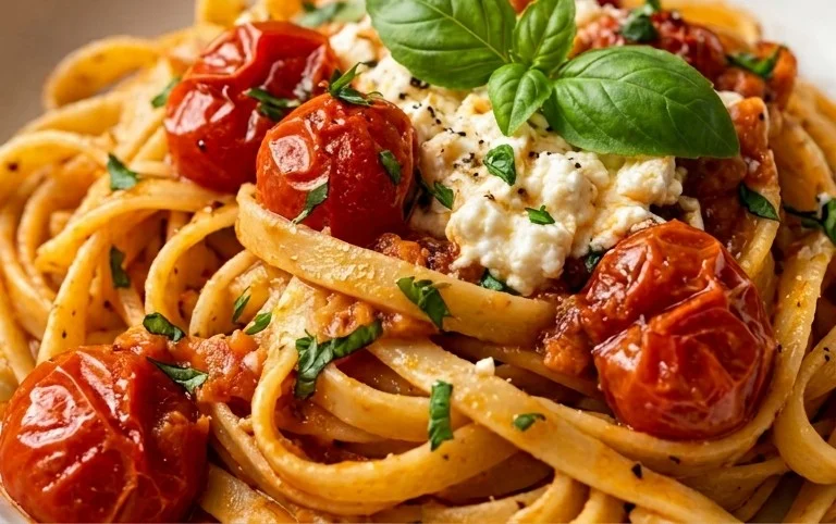 Roasted Tomato and Garlic Ricotta Pasta