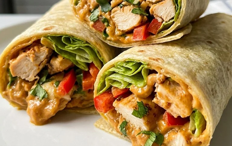 Thai Peanut Chicken Wraps