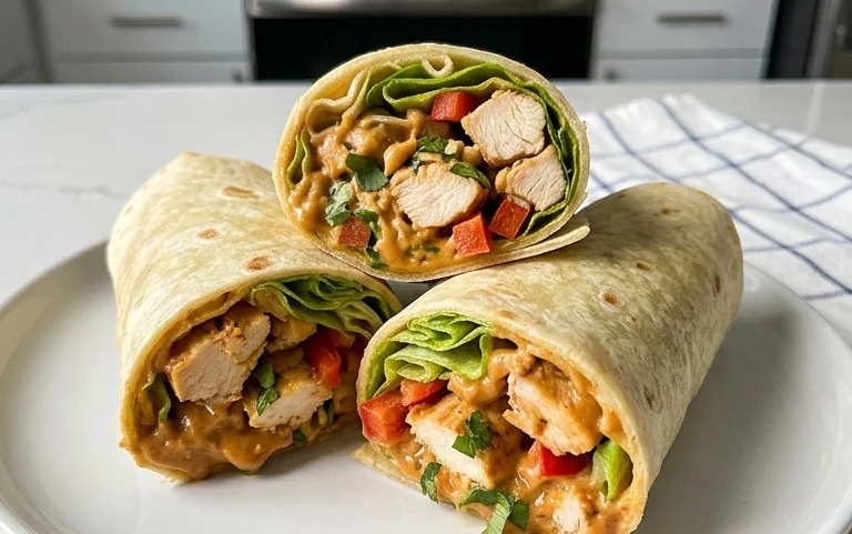 Thai Peanut Chicken Wraps