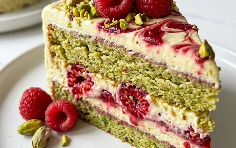 Pistachio Raspberry Cake