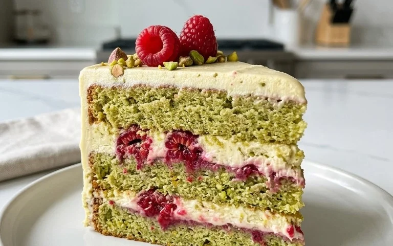 Pistachio Raspberry Cake