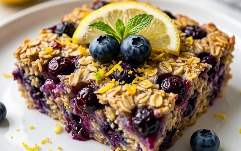 Lemon Blueberry Baked Oats