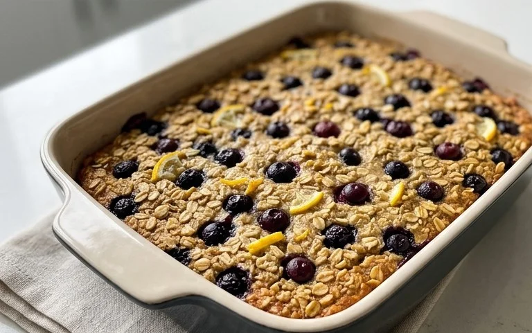 Lemon Blueberry Baked Oats