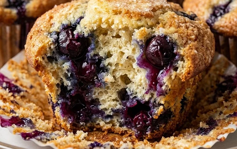 Sour Cream Blueberry Muffins