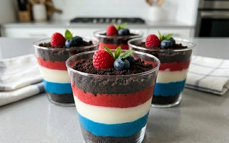 Red, White and Blue Dirt Cups