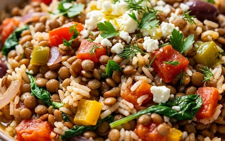 Easy Mediterranean Lentils and Rice