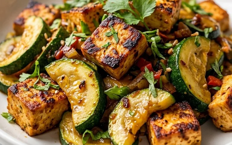 Zucchini Stir Fry With Tofu (Vegan)