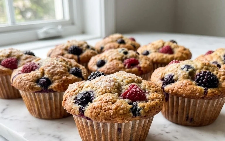 Bakery Style Mixed Berry Muffins | with Frozen Berries
