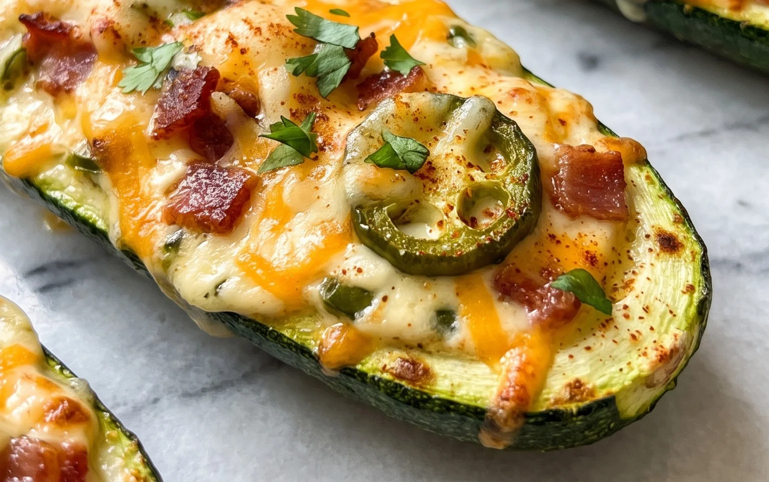 Jalapeno Popper Zucchini Boats