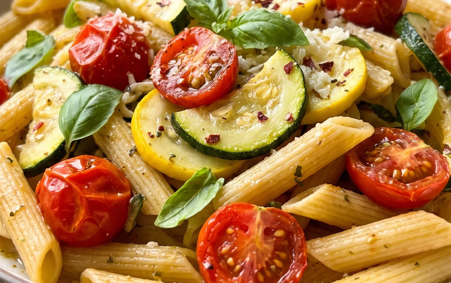 Healthy Tomato Zucchini Pasta