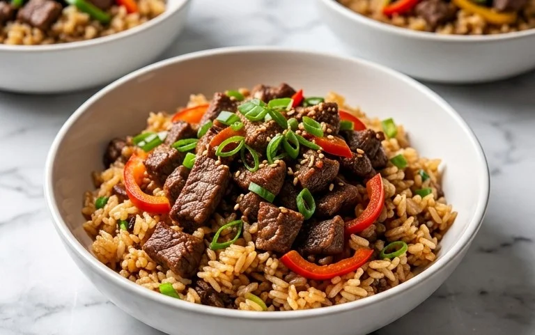 Beef Pepper Rice Bowl is a delicious meal option.