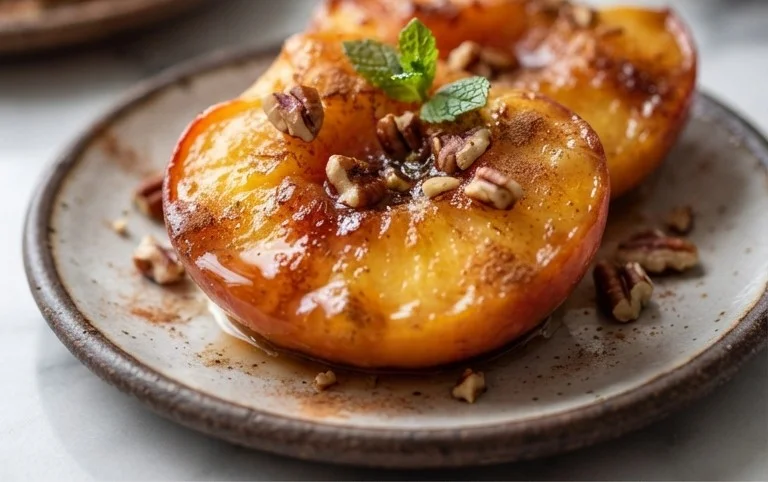 Cinnamon Sugar Baked Peaches