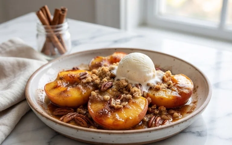 Cinnamon Sugar Baked Peaches