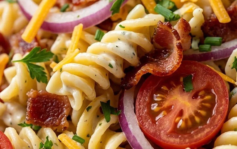 Beef Bacon Ranch Pasta Salad