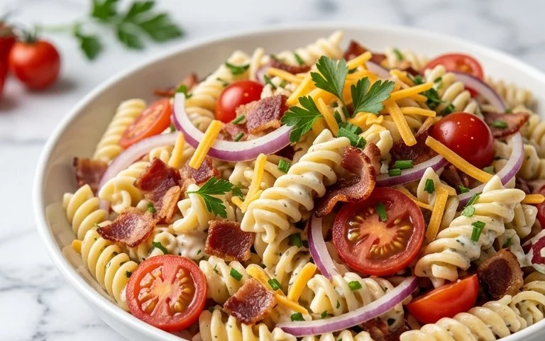 Beef Bacon Ranch Pasta Salad