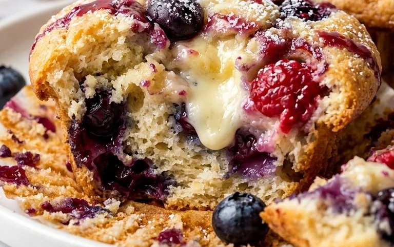 Berry Cream Cheese Muffins