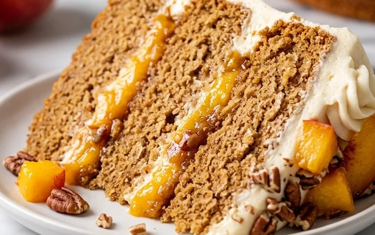 Brown Sugar Layer Cake with Peach Filling
