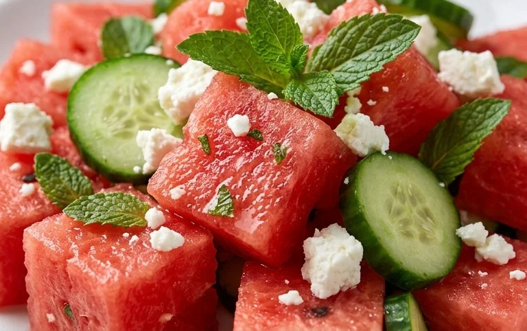 Watermelon Salad with Cucumber and Feta